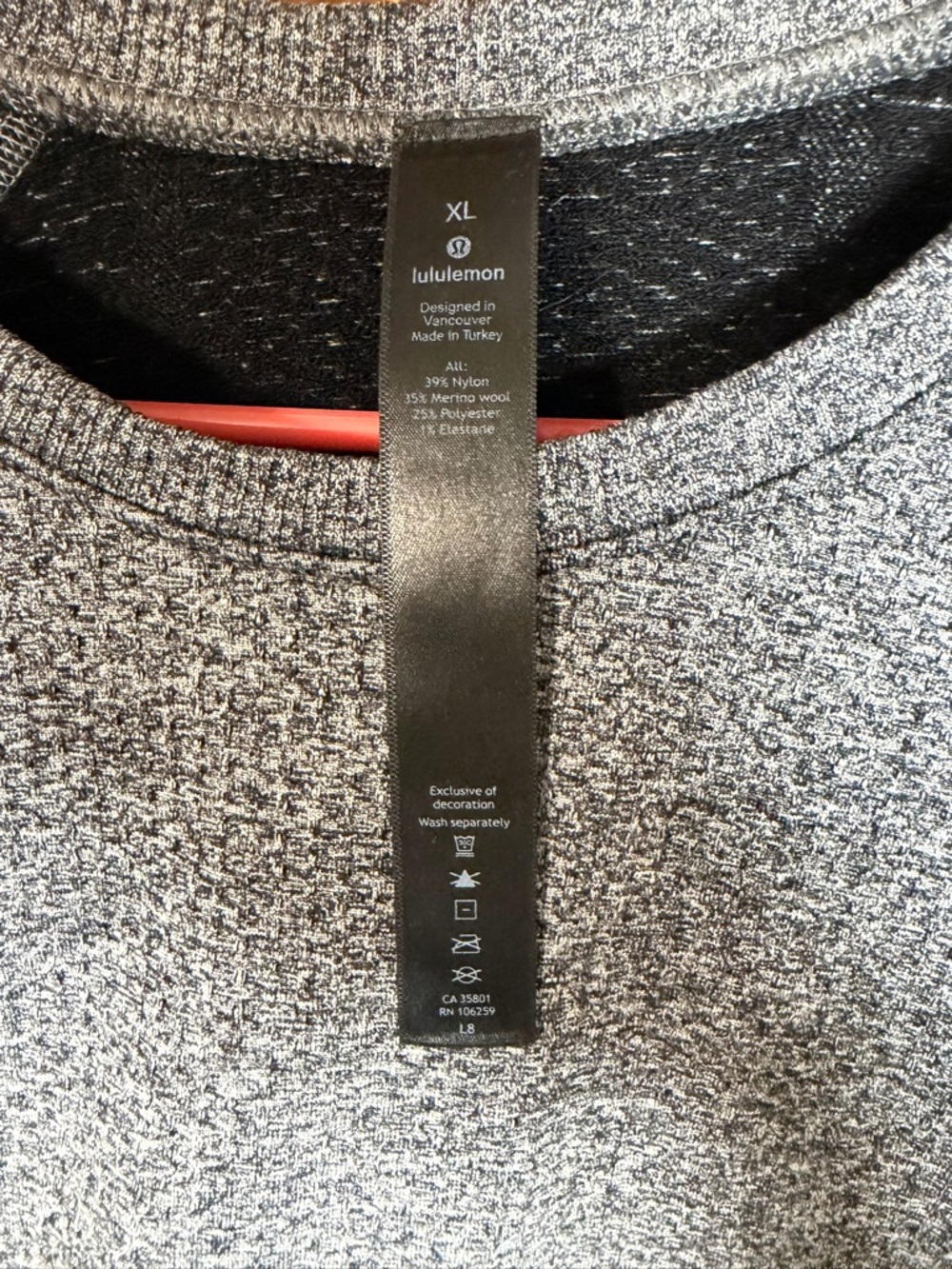 lululemon athletica Men's Heathered Gray Crew Sweater